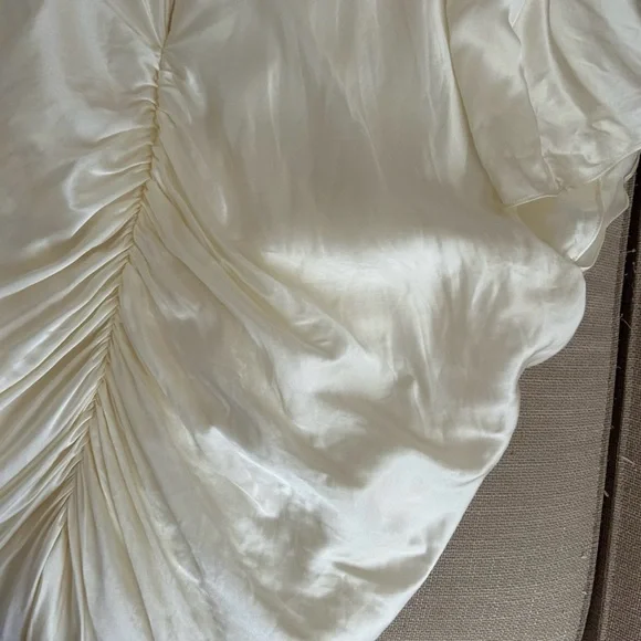 Helsa Demeter Maxi Gown Dress in Silk Lyocell - Ivory - Picture 5 of 6